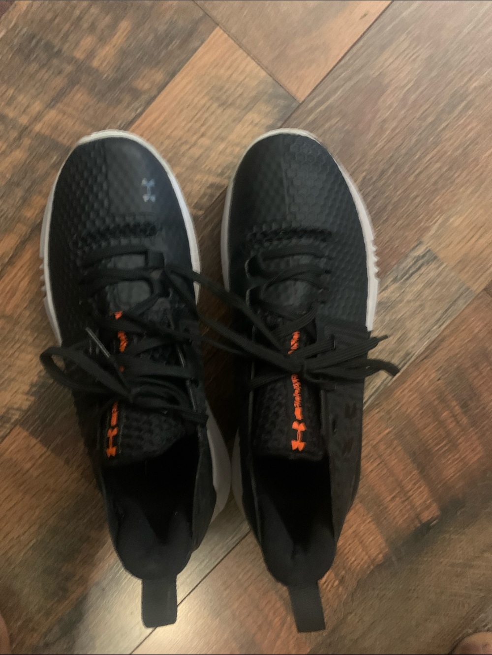 Under Armour Men’s Black Athletic Sneakers with Orange Logo
